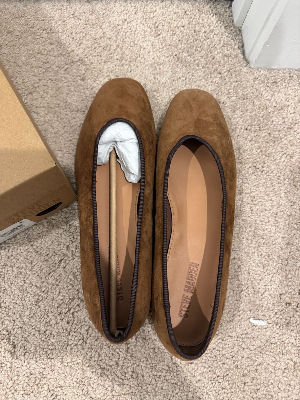 Steve Madden Pipa Brown Suede Ballet Flats